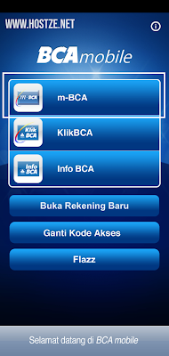 Depan halaman Mobile Banking BCA - hostze.net