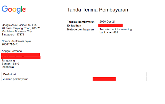 Bukti Laporan Pembayaran Google Adsense - hostze.net